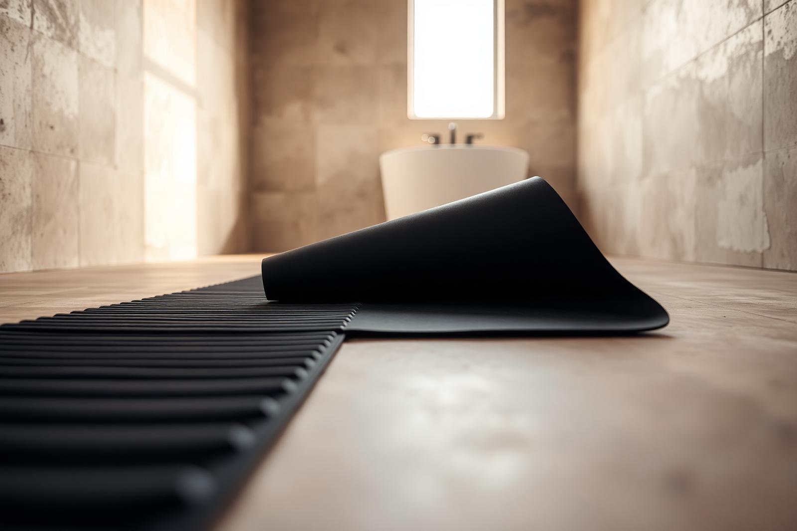Electric underfloor heating mat in a contemporary bathroom